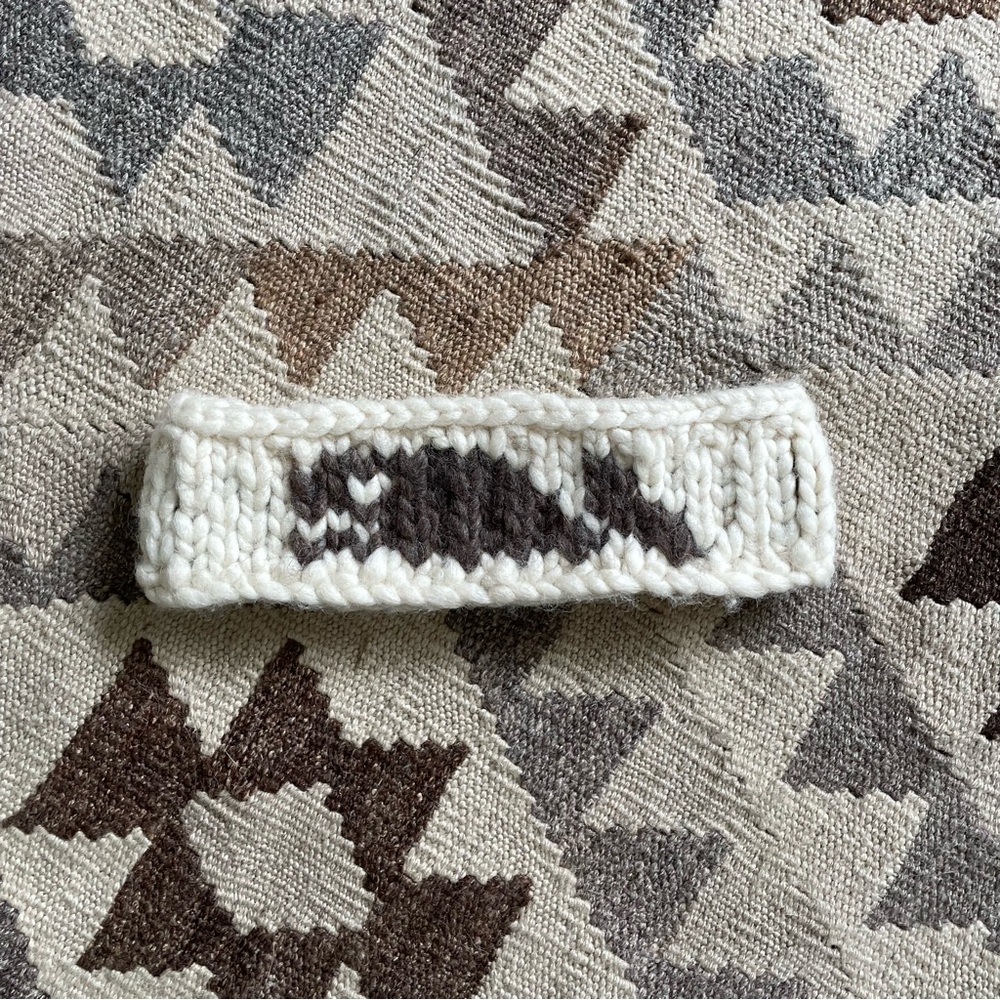 Hand knit whale headband